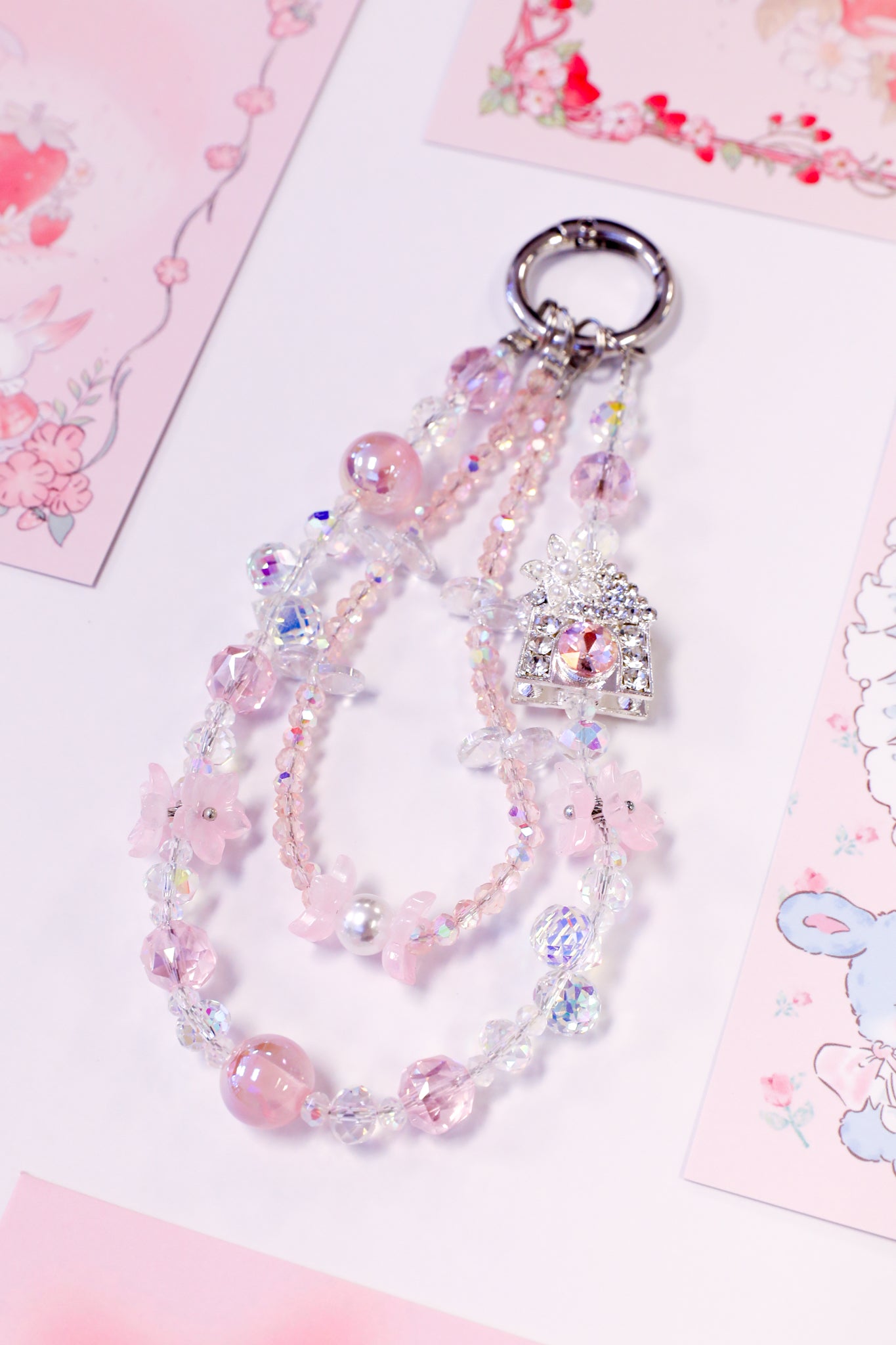 Sakura Blossom Beaded Bag Charm
