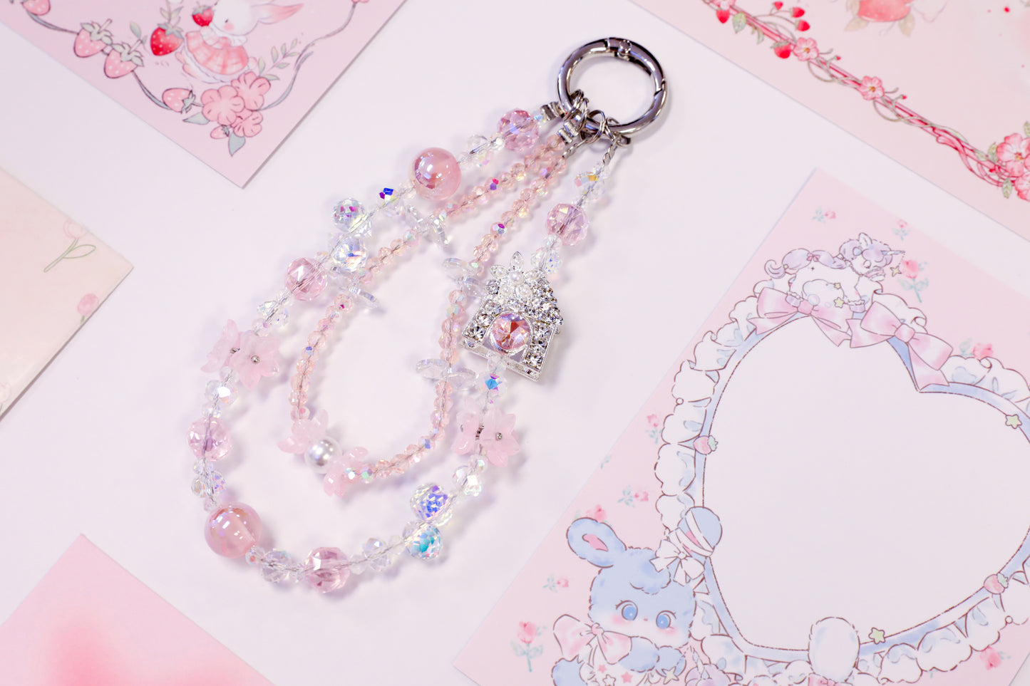 Sakura Blossom Beaded Bag Charm