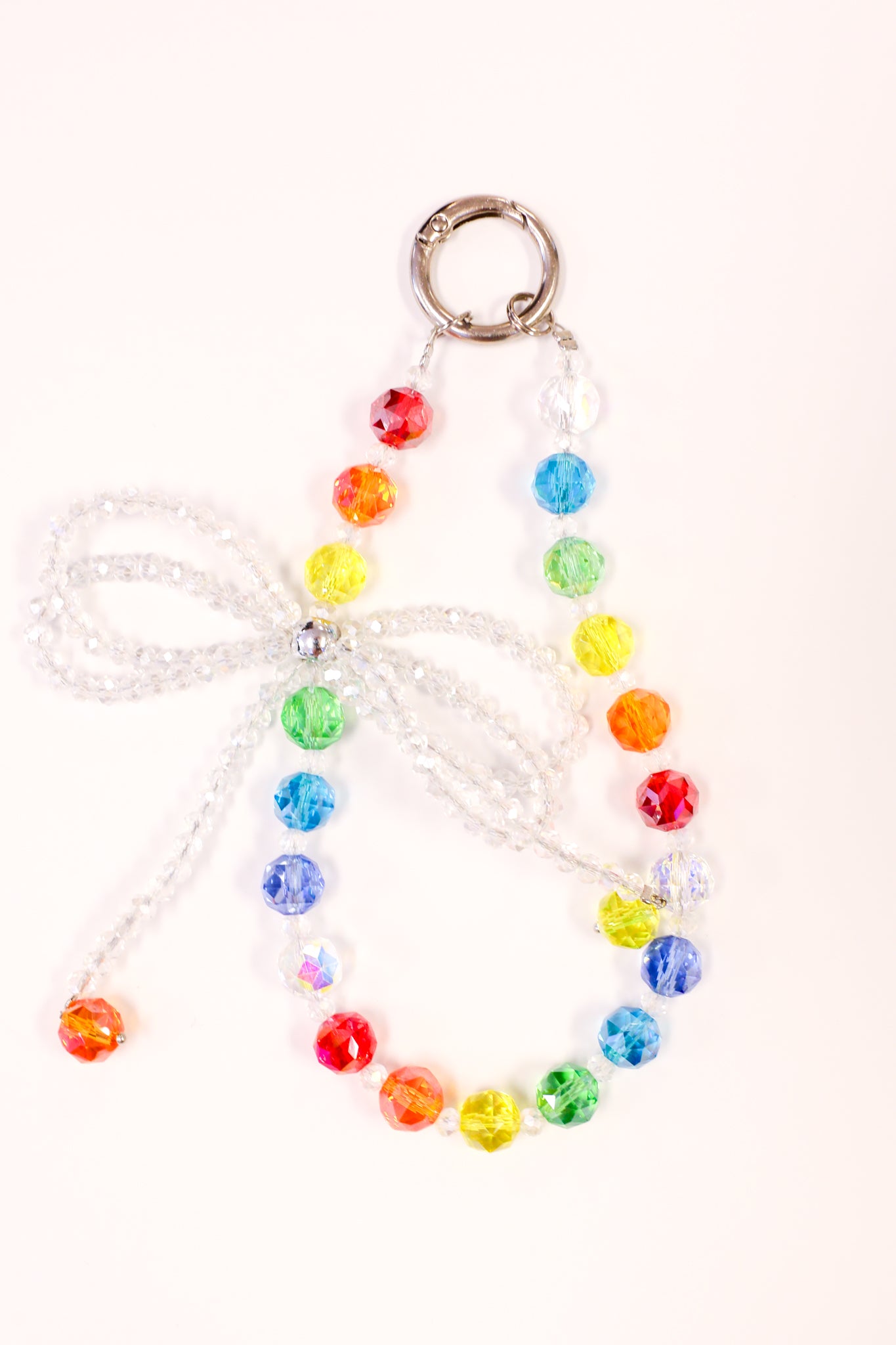 Rainbow Crystal Bow Keychain