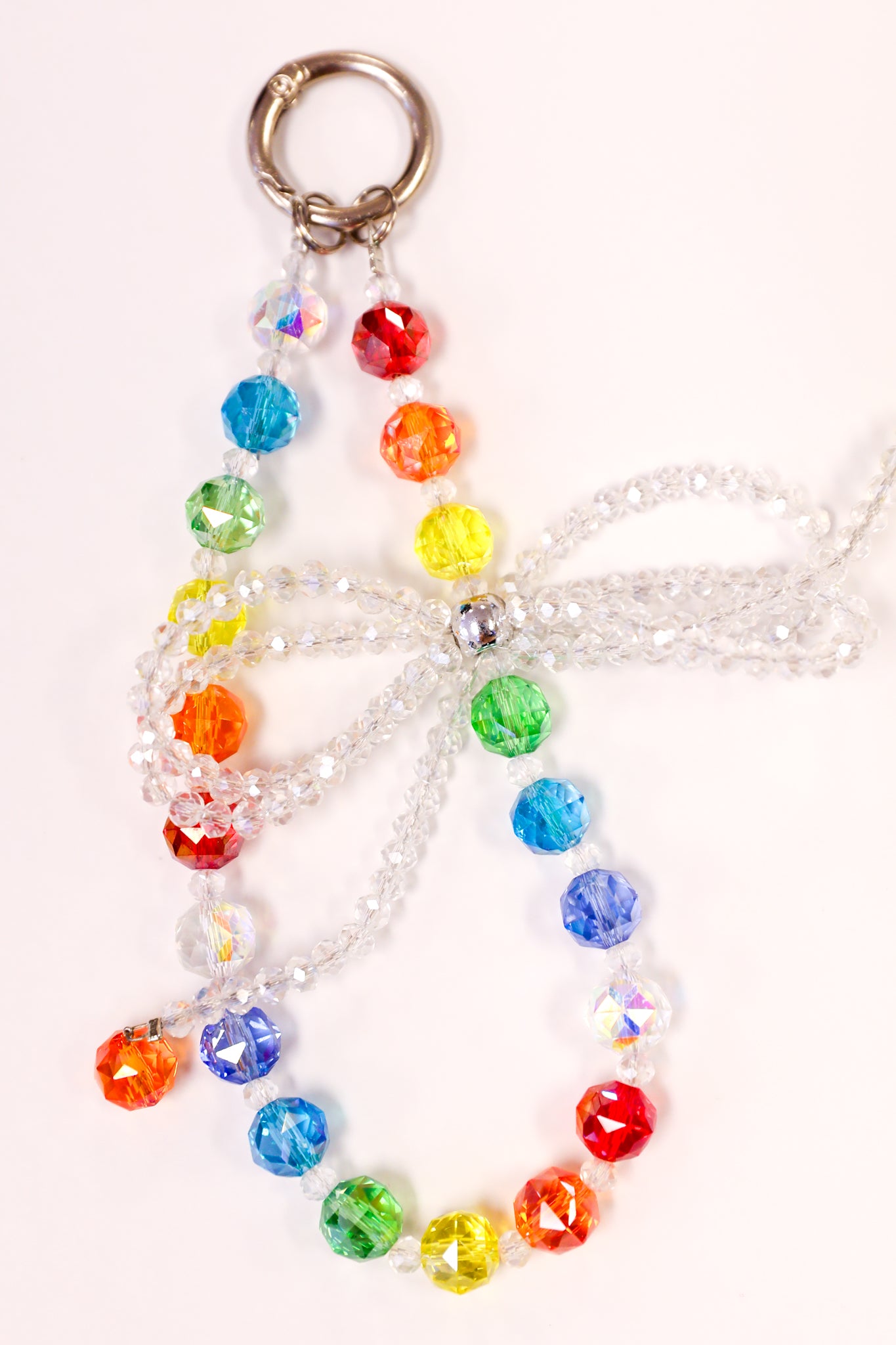 Rainbow Crystal Bow Keychain