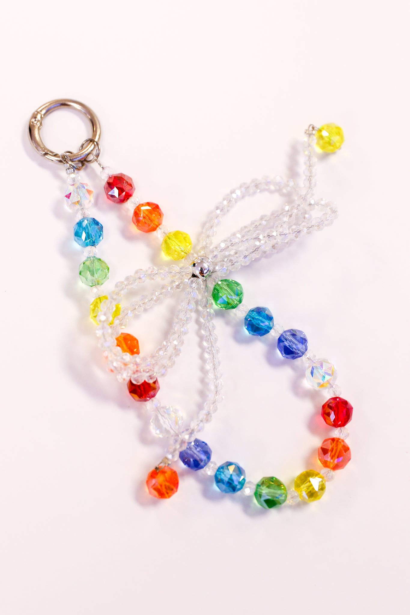 Rainbow Crystal Bow Keychain