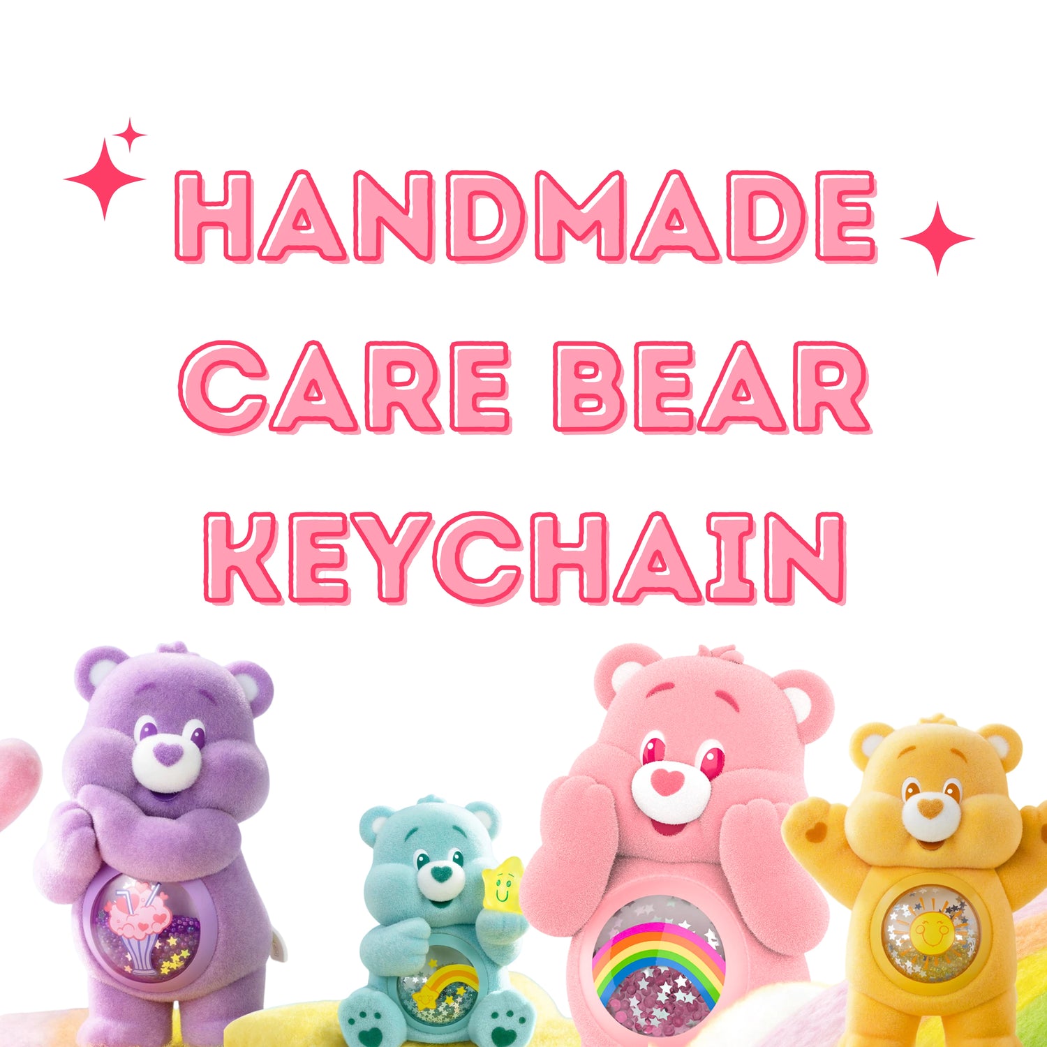 HANDMADE CARE BEAR KEYCHAIN